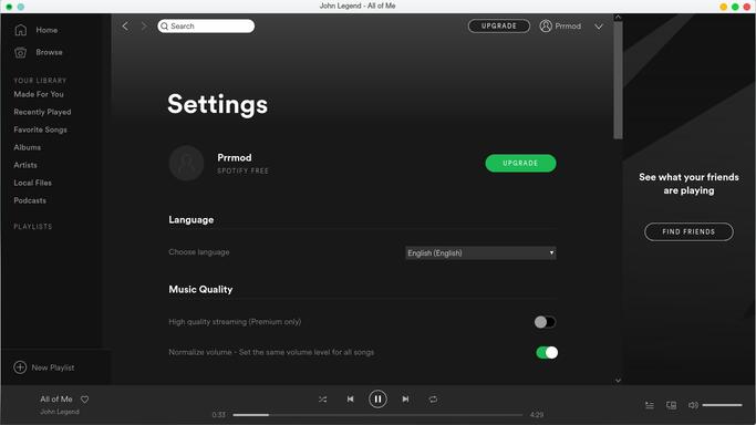 Spotify account settings app password